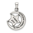 Sterling Silver Pendant with Moon and Star Design, Sentimental Celestial Jewelry for Women or Unisex