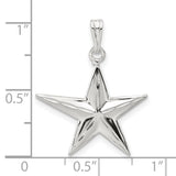 Sterling Silver Star Pendant, Three-Dimensional Five-Point Design, Minimalist Celestial Charm