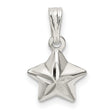 Sterling Silver Star Pendant, Five-Pointed Polished Design, Celestial Minimalist Jewelry for Women or Unisex