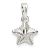 Sterling Silver Star Pendant, Five-Pointed Polished Design, Celestial Minimalist Jewelry for Women or Unisex