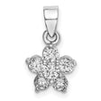 Sterling Silver Flower Pendant with Six Round Cut Cubic Zirconia Stones