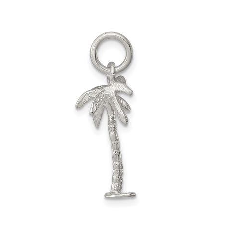 Sterling Silver Palm Tree Pendant, Tropical Island Charm, Beach Vacation Jewelry for Women or Unisex