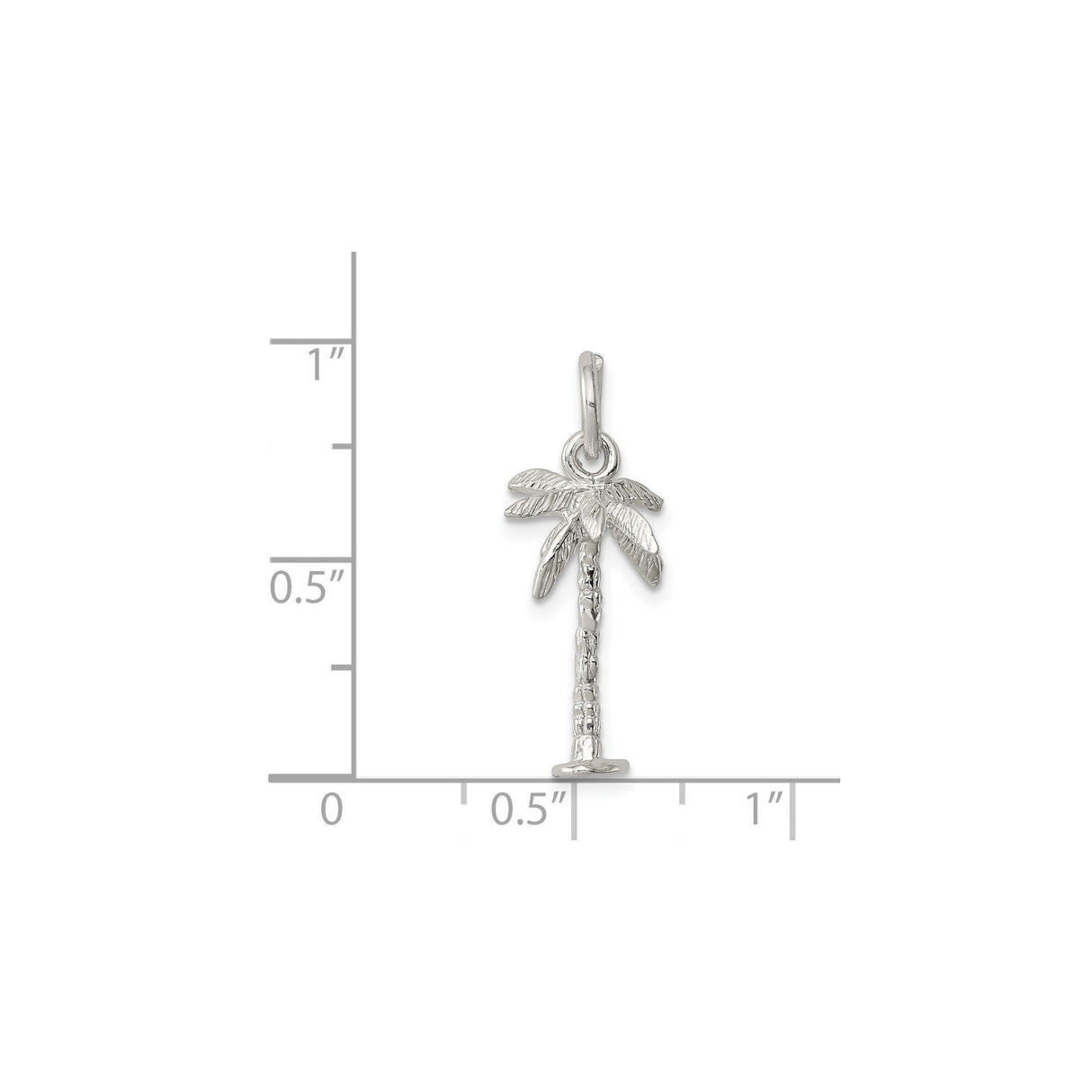 Sterling Silver Palm Tree Pendant, Tropical Island Charm, Beach Vacation Jewelry for Women or Unisex