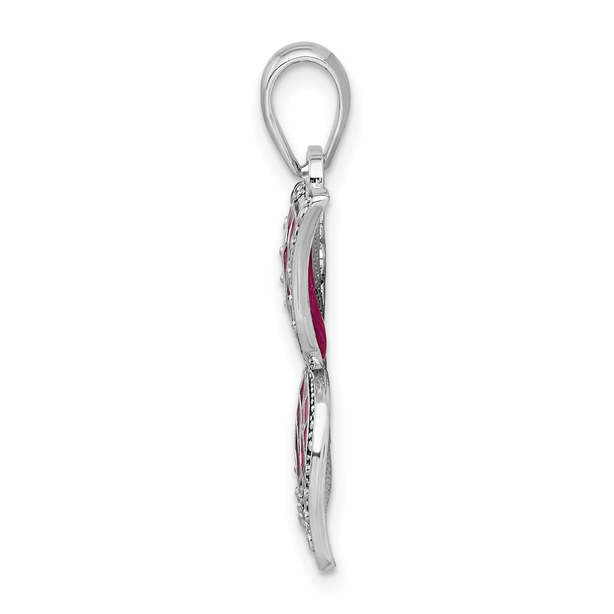 Sterling Silver Butterfly Pendant with Pink Enamel Wings and Marcasite Leaf Accents, Nature-Inspired Jewelry