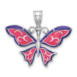 Sterling Silver Butterfly Pendant with Purple Pink Enamel Wings, Nature-Inspired Whimsical Design