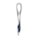 Sterling Silver Whale Tail Pendant with Blue Enamel, Nautical Ocean Theme Jewelry