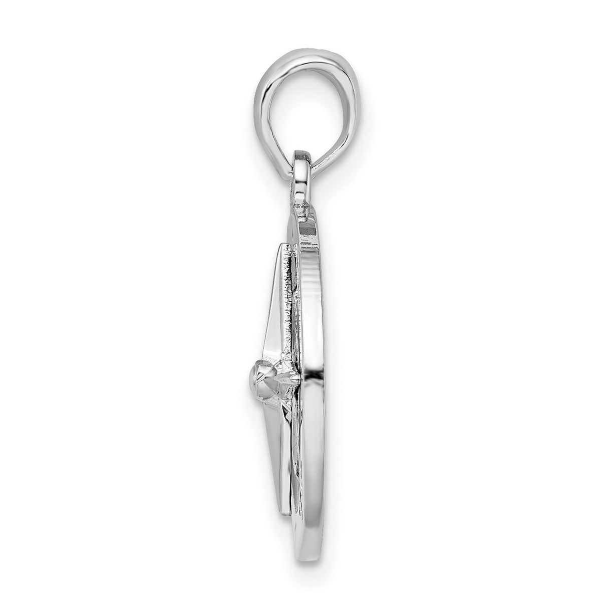Sterling Silver Compass Pendant with Blue Enamel Accents, Nautical Travel-Inspired Design