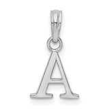 Sterling Silver Letter A Pendant Charm, Polished Block Initial Alphabet Jewelry for Women