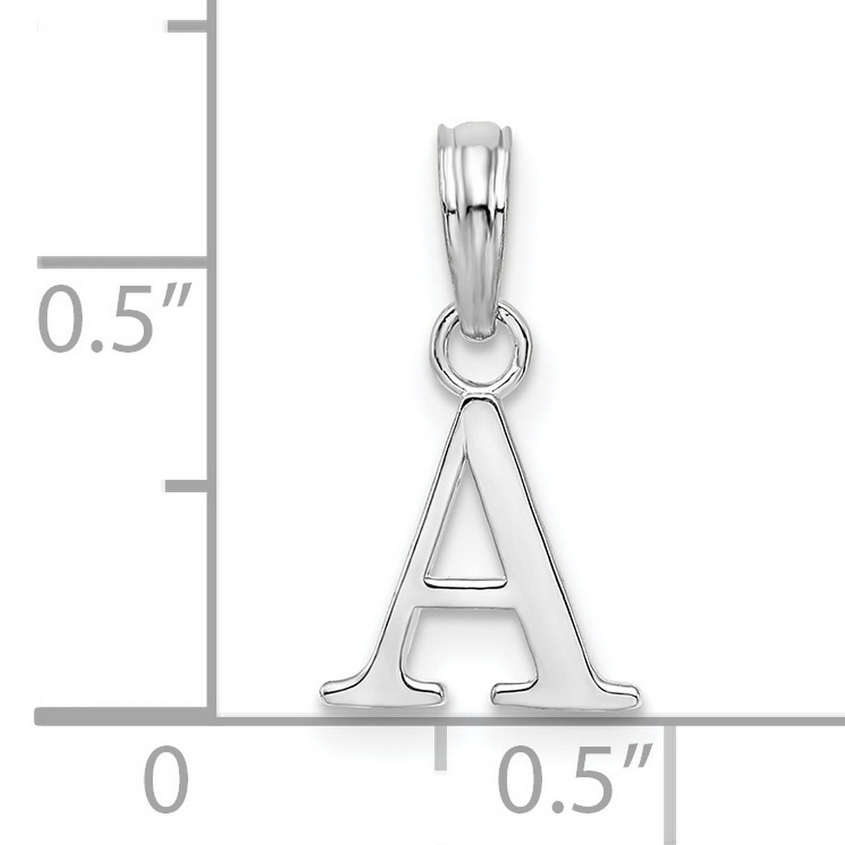Sterling Silver Letter A Pendant Charm, Polished Block Initial Alphabet Jewelry for Women