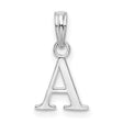 Sterling Silver Letter A Pendant Charm, Polished Block Initial Alphabet Jewelry for Women