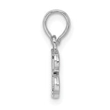 Sterling Silver Initial B Pendant Charm, Polished Block Letter Design, Unisex Alphabet Jewelry