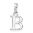 Sterling Silver Initial B Pendant Charm, Polished Block Letter Design, Unisex Alphabet Jewelry