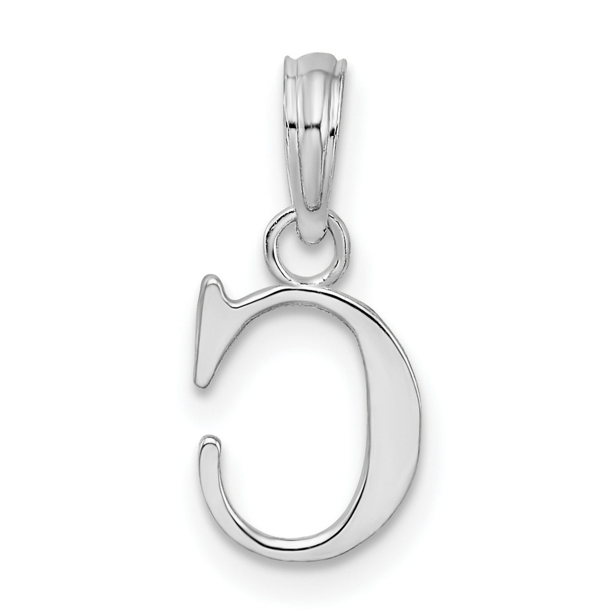 Sterling Silver Initial Pendant with Block Letter C Charm, Monogram Alphabet Jewelry