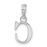 Sterling Silver Initial Pendant with Block Letter C Charm, Monogram Alphabet Jewelry