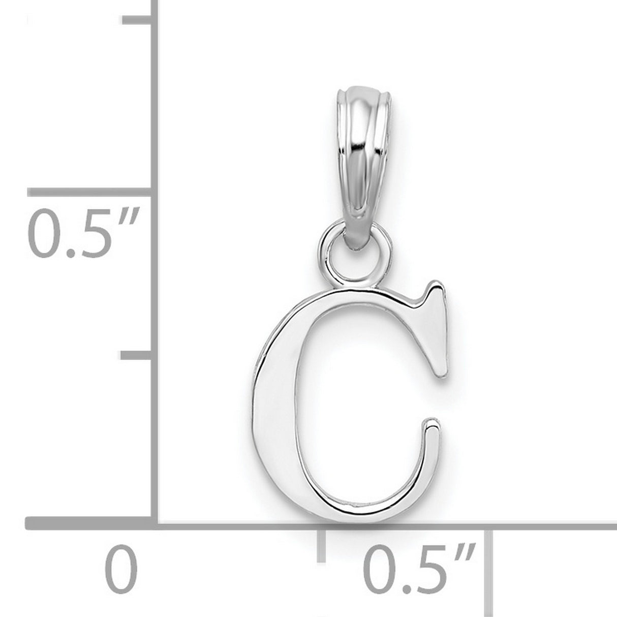 Sterling Silver Initial Pendant with Block Letter C Charm, Monogram Alphabet Jewelry