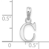 Sterling Silver Initial Pendant with Block Letter C Charm, Monogram Alphabet Jewelry