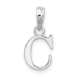 Sterling Silver Initial Pendant with Block Letter C Charm, Monogram Alphabet Jewelry