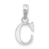 Sterling Silver Initial Pendant with Block Letter C Charm, Monogram Alphabet Jewelry