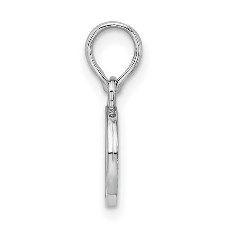 Sterling Silver Letter D Pendant Charm, Polished Serif Font Initial Jewelry for Women or Unisex