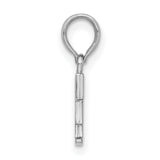 Sterling Silver Pendant, Polished Block Letter F Initial Charm, Minimal Monogram Style
