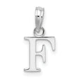 Sterling Silver Pendant, Polished Block Letter F Initial Charm, Minimal Monogram Style