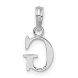 Sterling Silver Letter G Pendant Charm, Polished Block Initial Design, Unisex Jewelry