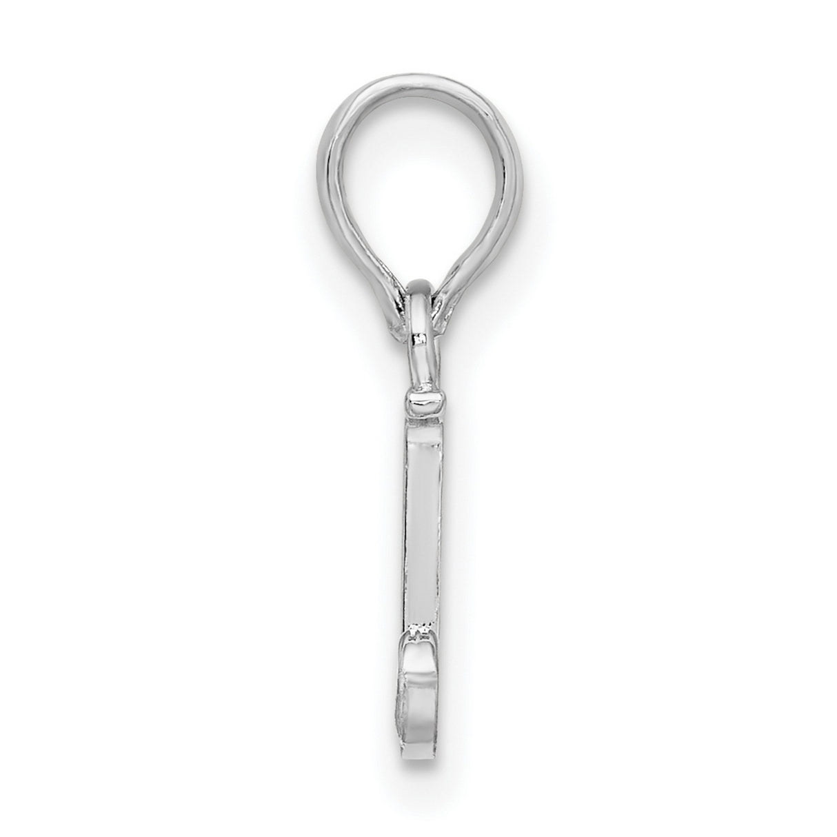 Polished Block Initial -J- Charm Pendant in Real 925 Sterling Silver