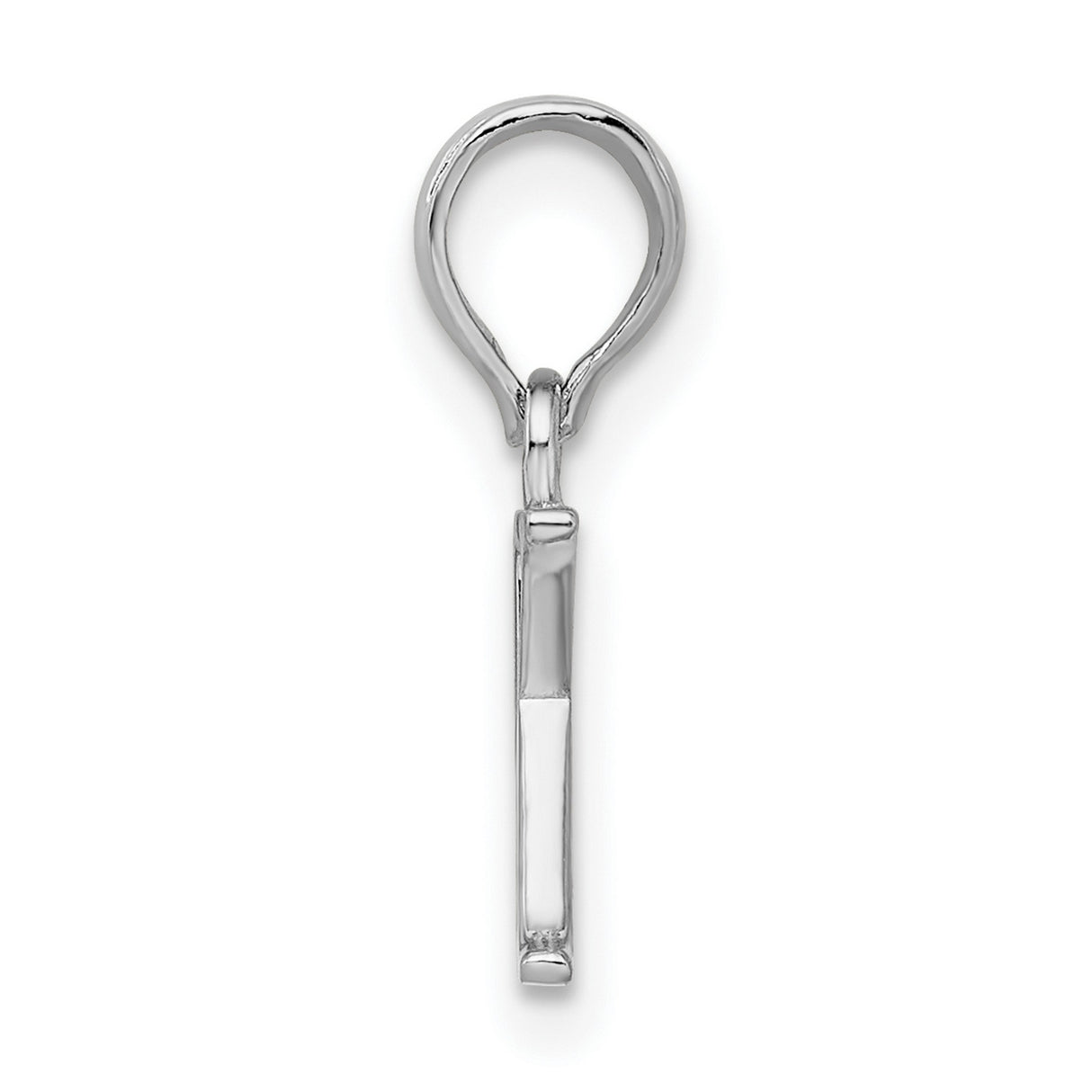 Sterling Silver Initial Pendant with Polished Uppercase K Charm, Modern Block Letter Monogram