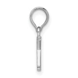 Sterling Silver Initial Pendant with Polished Uppercase K Charm, Modern Block Letter Monogram