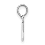Sterling Silver Letter L Pendant Charm, Polished Alphabet Initial Jewelry for Women or Unisex