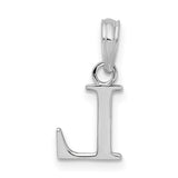 Sterling Silver Letter L Pendant Charm, Polished Alphabet Initial Jewelry for Women or Unisex