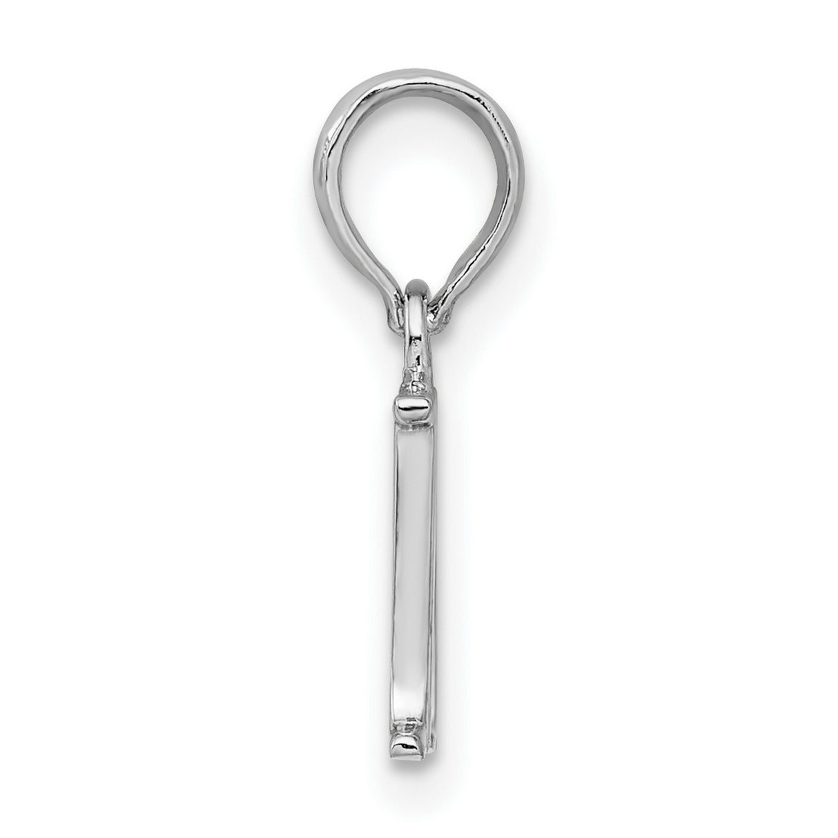 Sterling Silver Letter M Pendant, Uppercase Block Initial Charm for Women or Unisex Wear