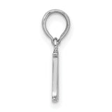 Sterling Silver Letter M Pendant, Uppercase Block Initial Charm for Women or Unisex Wear