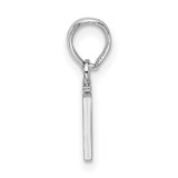 Sterling Silver Letter N Pendant, Polished Uppercase Initial Charm for Women or Unisex