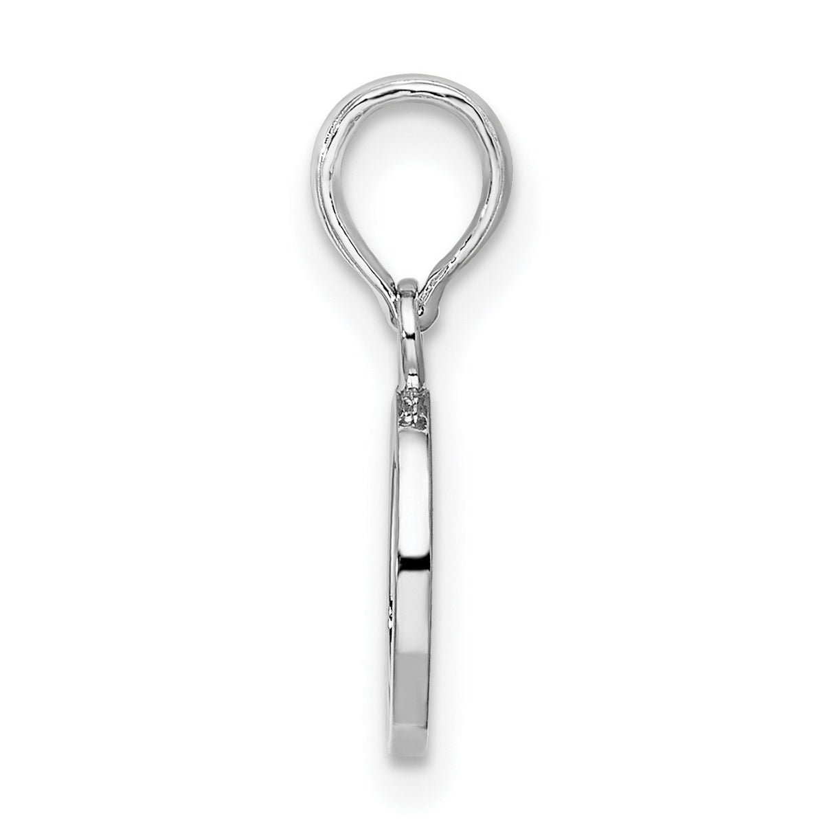 Sterling Silver Letter O Pendant, Polished Initial Charm, Minimalist Monogram Jewelry for Women