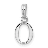 Sterling Silver Letter O Pendant, Polished Initial Charm, Minimalist Monogram Jewelry for Women