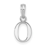 Sterling Silver Letter O Pendant, Polished Initial Charm, Minimalist Monogram Jewelry for Women