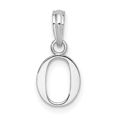 Sterling Silver Letter O Pendant, Polished Initial Charm, Minimalist Monogram Jewelry for Women