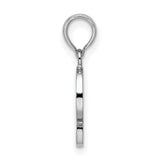 Sterling Silver Initial Q Pendant, Polished Openwork Letter Charm for Women