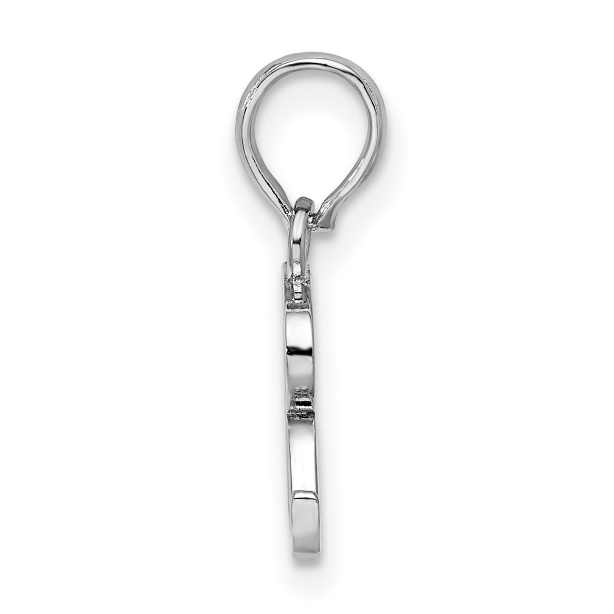 Sterling Silver Initial R Pendant, Polished Block Letter Charm for Necklace or Bracelet