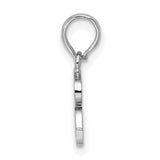 Sterling Silver Initial R Pendant, Polished Block Letter Charm for Necklace or Bracelet