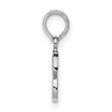 Sterling Silver S Initial Pendant, Polished Cursive Uppercase Letter Charm for Women or Unisex