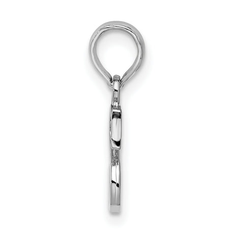 Sterling Silver S Initial Pendant, Polished Cursive Uppercase Letter Charm for Women or Unisex