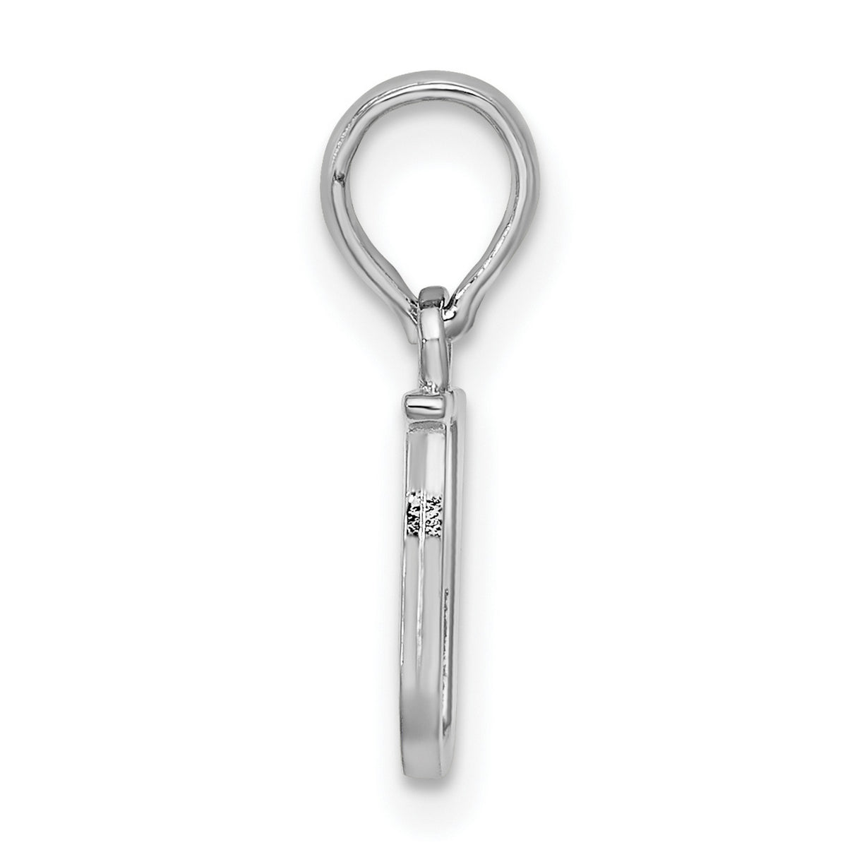 Sterling Silver Letter U Pendant Charm, Polished Block Initial for Women or Unisex Use