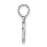 Sterling Silver Letter U Pendant Charm, Polished Block Initial for Women or Unisex Use