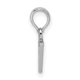 Sterling Silver Letter V Pendant, Polished Finish Alphabet Charm, Modern Monogram Jewelry