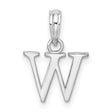 Sterling Silver Pendant, Letter W Block Initial Charm, Minimalist Alphabet Jewelry for Women or Unisex