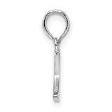 Sterling Silver Initial X Pendant Charm, Polished Block Letter Design, Unisex Monogram Jewelry