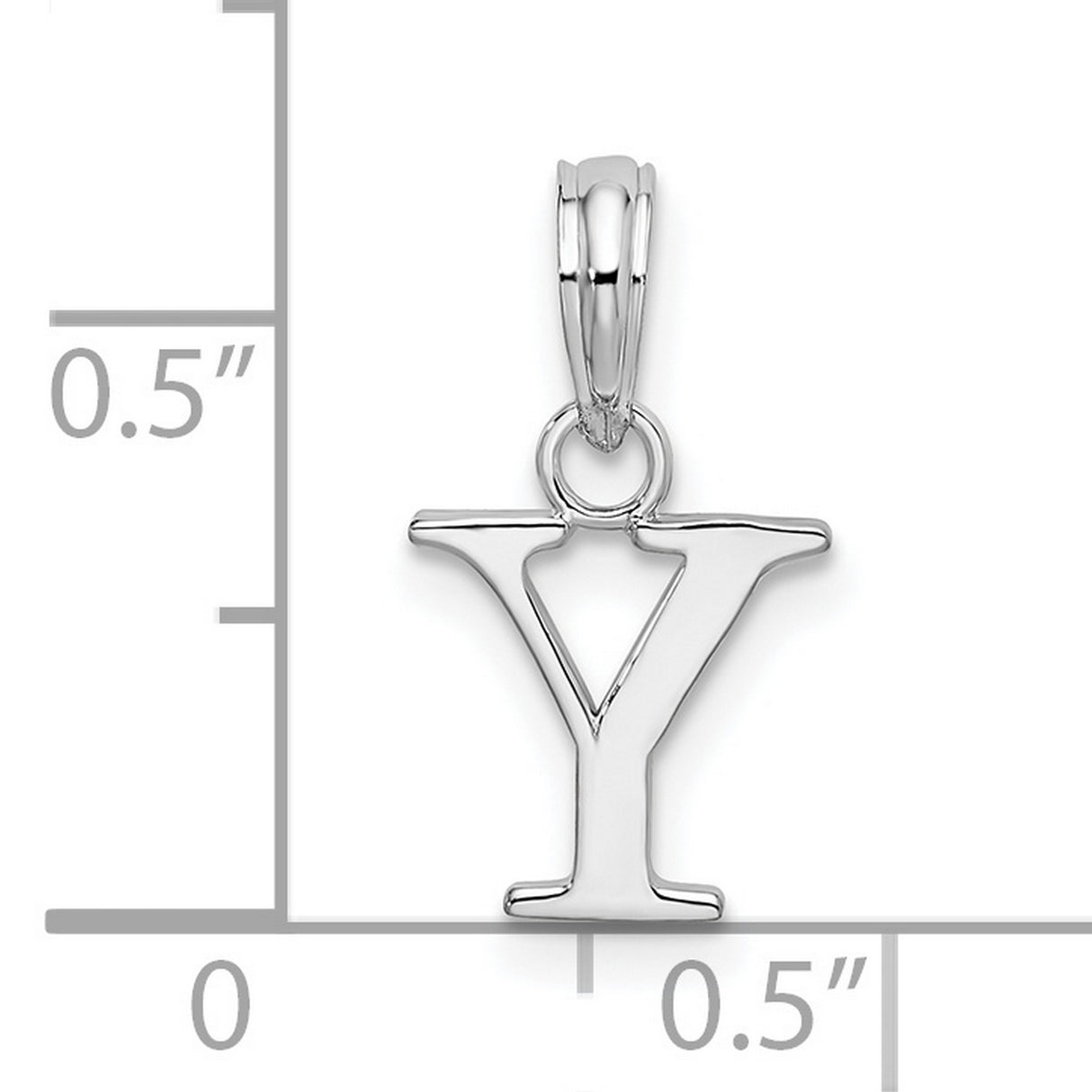 Polished Block Initial -Y- Charm Pendant in Real 925 Sterling Silver