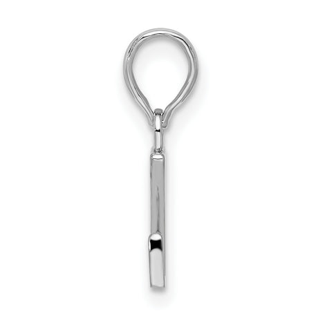 Sterling Silver Pendant with Polished Block Letter Z, Unisex Alphabet Charm Jewelry